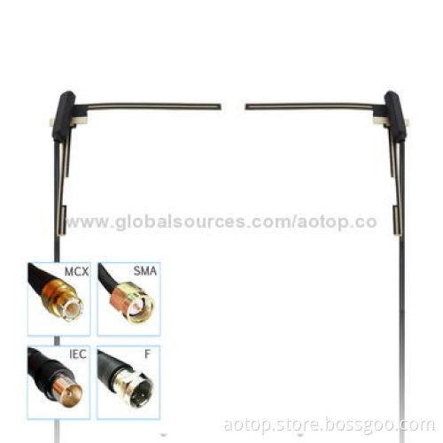 Strong Car Active Antennas for Digital TV Boxes, with VHF/UHF, Brass Connector, Stickers